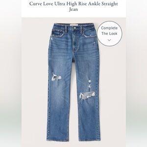 Abercrombie & Fitch Curve Love Ultra High Rise Ankle Straight Jean - size 33/16R